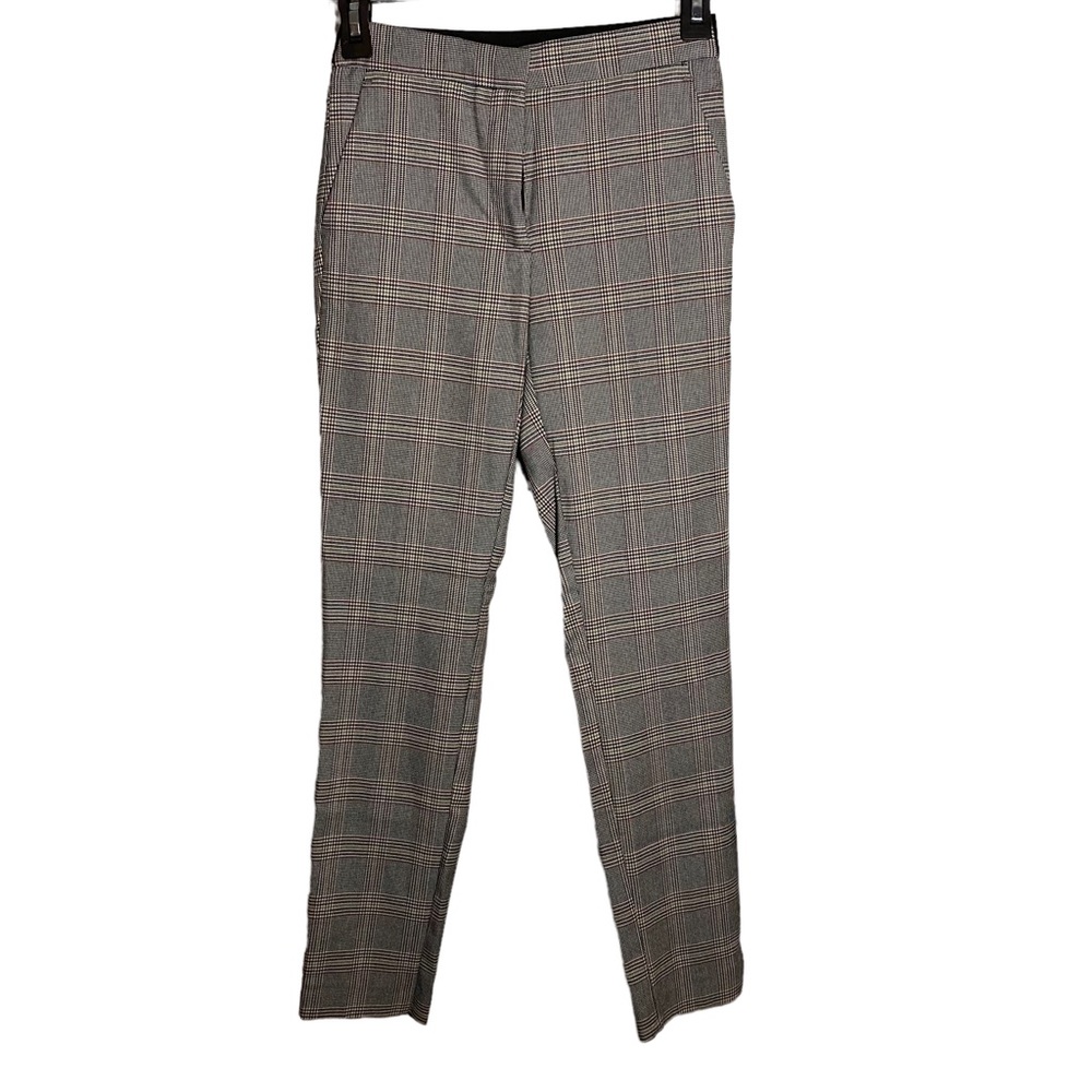 Zara Straight Leg Dress Pants in Plaid Black & White / Slacks / XS